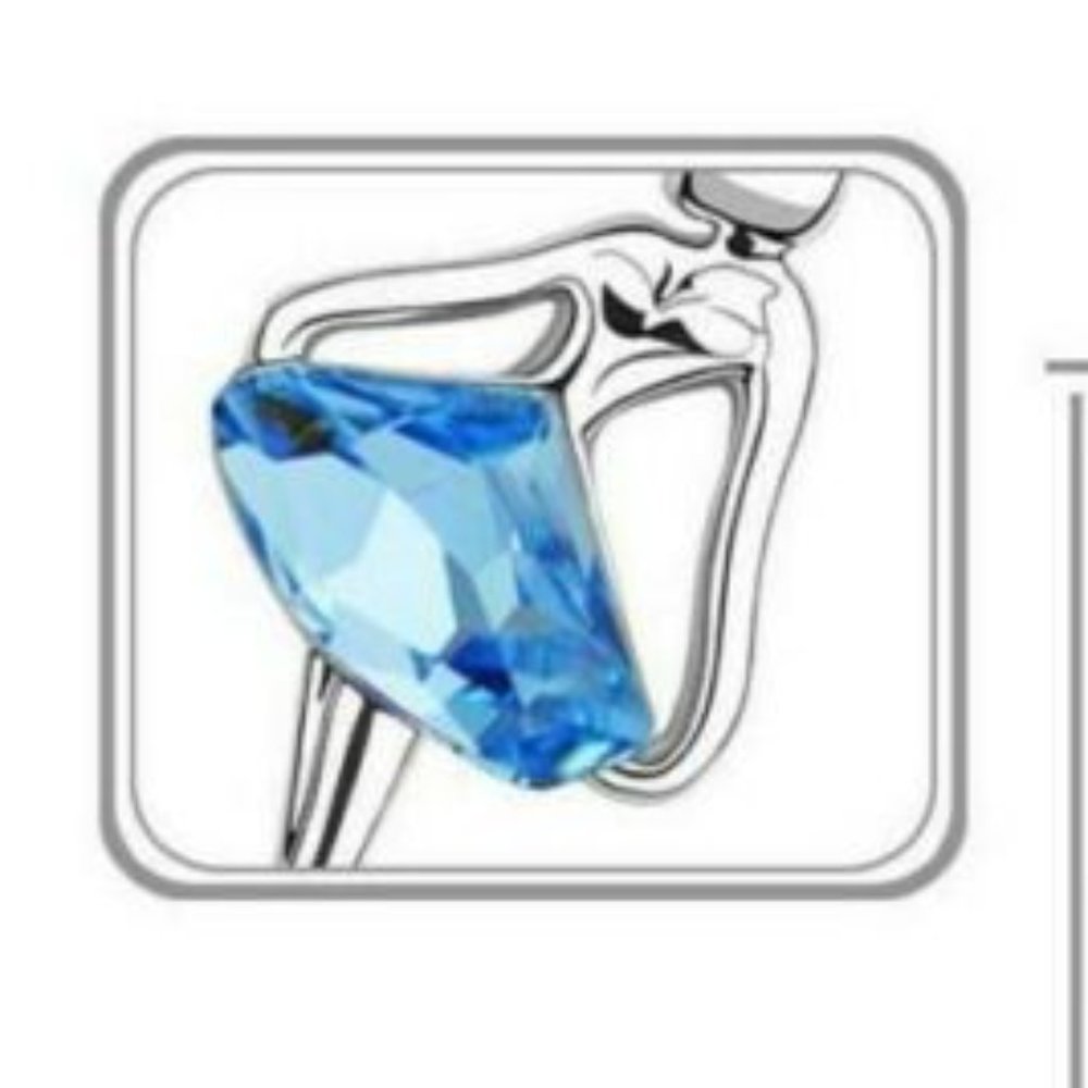 Light Blue Sapphire CZ Ballerina Dancer Pendant - Picture 3 of 4